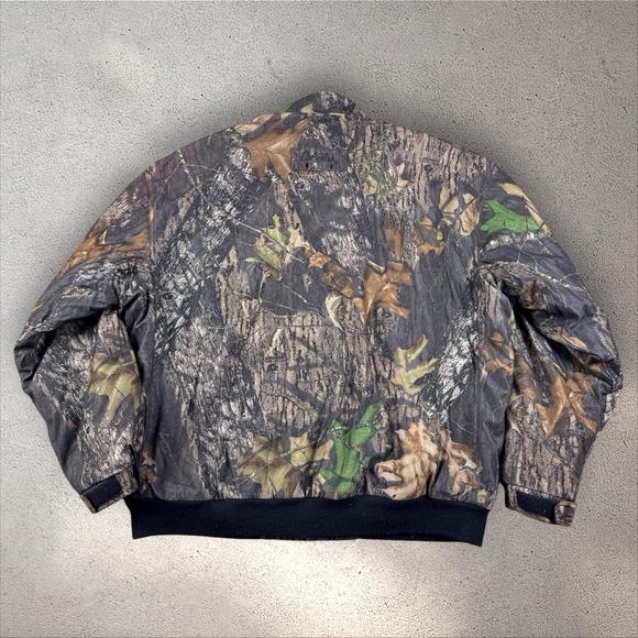 Cabelas Jacket Sz L Green Mossy Oak Break Up Camo Fleece Lined Hunting Outdoor - Picture 3 of 5
